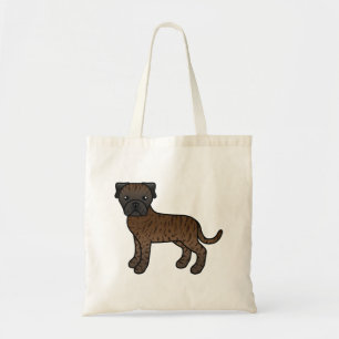 Brindle Bullmastiff Cute Cartoon Dog Tote Bag
