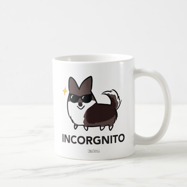 Brindle Cardigan Corgi Incorgnito Mug (Right)