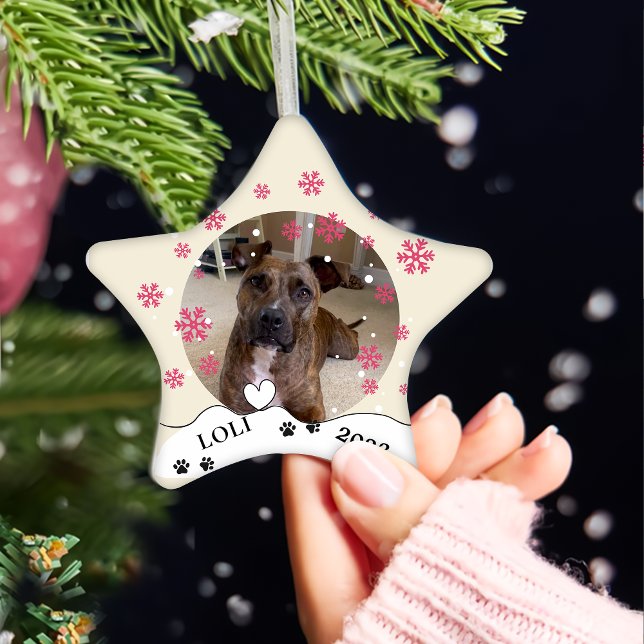 Brindle Dog Personalized Hand Drawing Ceramic Ornament (Creator Uploaded)