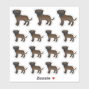 Brindle English Mastiff Cute Cartoon Dogs