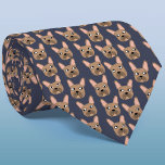 Brindle French Bulldog Blue Neck Tie<br><div class="desc">A fun little Brindle French Bulldog or Frenchie pattern on a dark blue background. Great for all dog lovers, pet sitters, dog walkers and veterinarians. Original art by Nic Squirrell.</div>