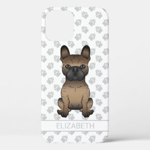 Brindle French Bulldog / Frenchie Cute Dog & Name iPhone 12 Case
