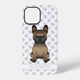 Brindle French Bulldog / Frenchie Cute Dog & Name iPhone 12 Case
