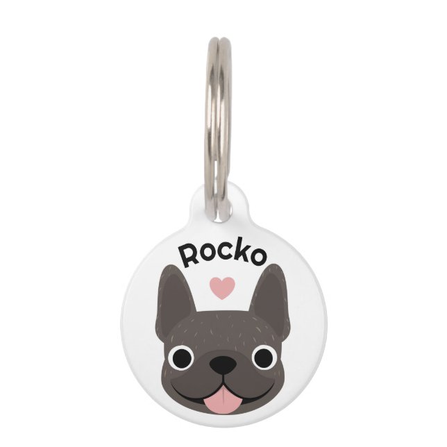 Brindle French Bulldog Personalized ID Tag (Front)