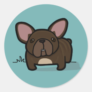 Brindle Frenchie Classic Round Sticker