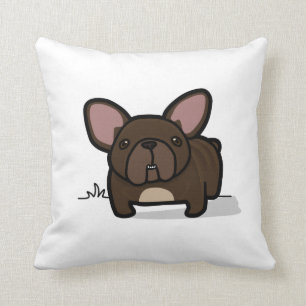 Brindle Frenchie Throw Pillow