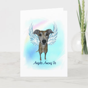 Brindle Greyhound Angel Dog Pet Loss Sympathy Card