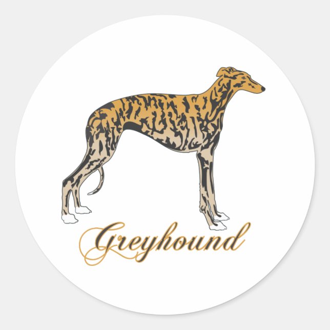 Brindle Greyhound  Classic Round Sticker (Front)