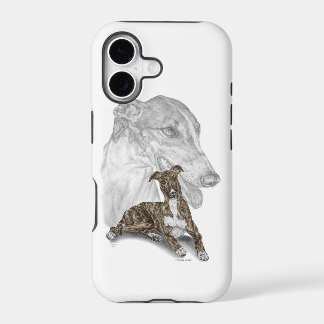 Brindle Greyhound Dog Art (Back)