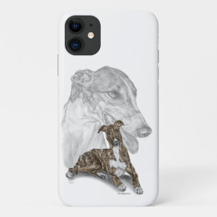 Brindle Greyhound Dog Art iPhone 11 Case