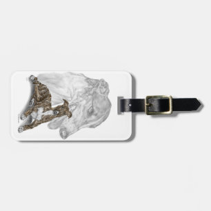 Brindle Greyhound Dog Art Luggage Tag