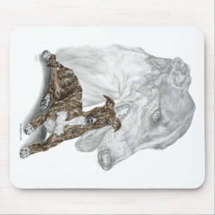 Brindle Greyhound Dog Art Mouse Pad