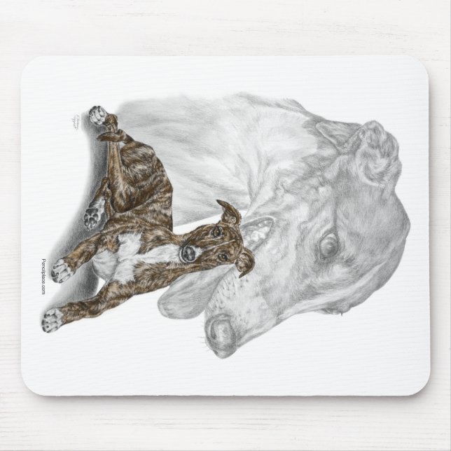 Brindle Greyhound Dog Art Mouse Pad (Front)