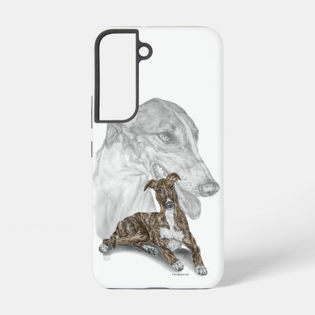 Brindle Greyhound Dog Art Samsung Galaxy S22 Case (Back)