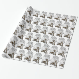 Brindle Greyhound Dog Art Wrapping Paper