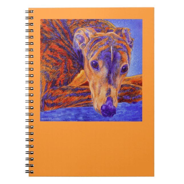 Brindle Greyhound Notebook - "Ace" (Front)