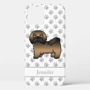 Brindle Havanese Cute Cartoon Dog & Name iPhone 12 Case