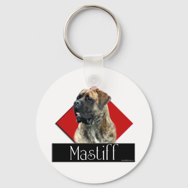 Brindle Mastiff Diamond Keychain (Front)