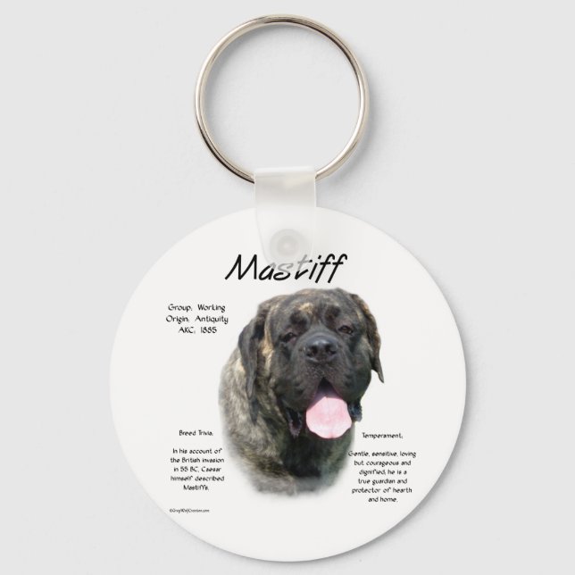 Brindle Mastiff History  Keychain (Front)