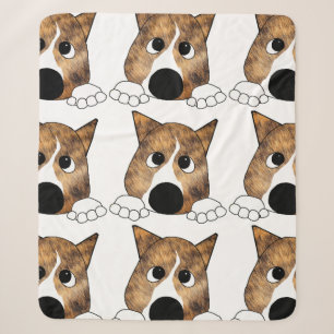 brindle peeking basenji sherpa blanket