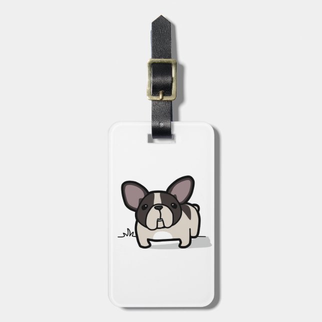 Brindle Pied Frenchie Luggage Tag (Front Vertical)