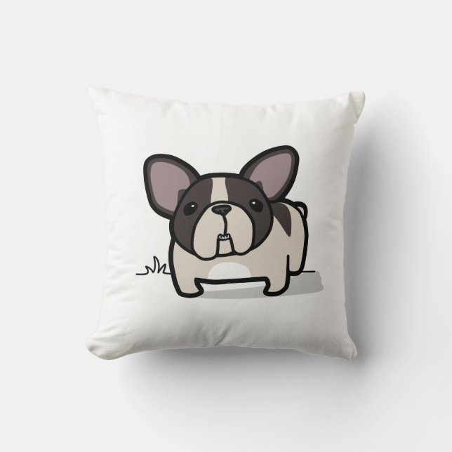 Brindle Pied Frenchie Throw Pillow (Front)