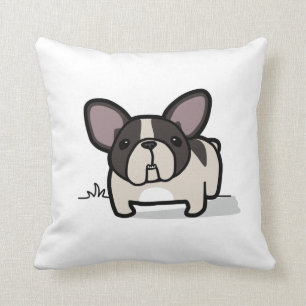 Brindle Pied Frenchie Throw Pillow