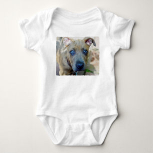 Brindle Pit Bull Puppy by Shirley Taylor Baby Bodysuit