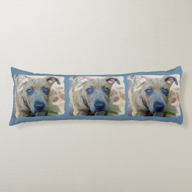 Brindle Pit Bull Puppy by Shirley Taylor Body Pillow (Front)