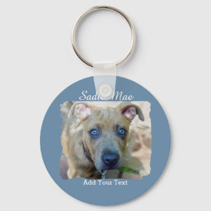 Brindle Pit Bull Puppy by Shirley Taylor Keychain