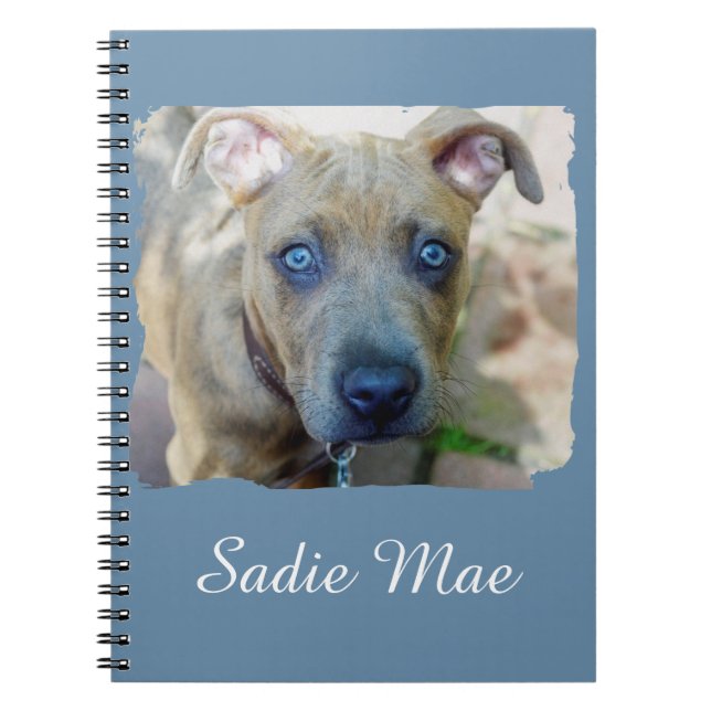 Brindle Pit Bull Puppy by Shirley Taylor Notebook (Front)