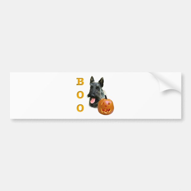 Brindle Scottish Terrier Boo Bumper Sticker (Front)