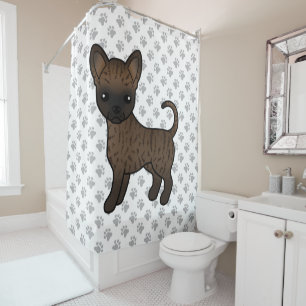 Brindle Smooth Coat Chihuahua Cartoon Dog & Paws
