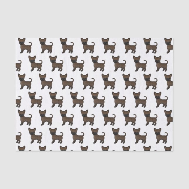 Brindle Smooth Coat Chihuahua Cute Dog Pattern Tissue Paper (Front)