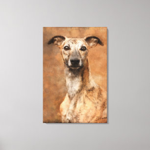 Brindle Whippet Dog Canvas Print