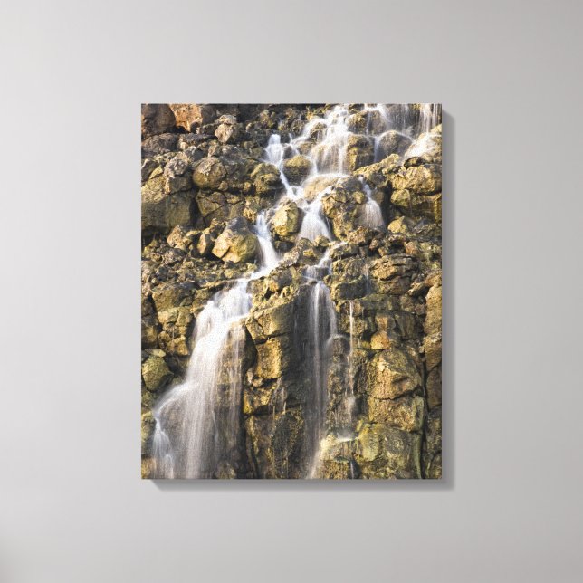 Brine falls from volcanic rock drop off canvas print (Front)