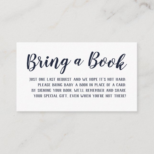 Bring a Book Baby Shower Card (Front)