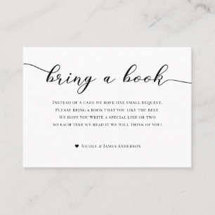 Bring a Book Baby Shower Enclosure Plaid Wood Business Card