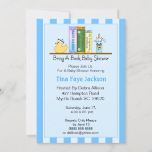Bring a Book Baby Shower Invitation (Boy)