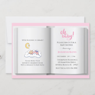 Bring a Book Baby Shower Invitation (Girl)