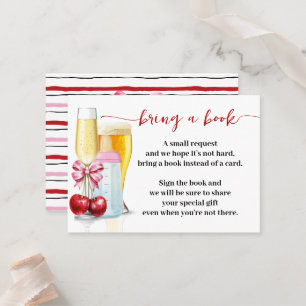Bring a Book Bubbles Cherry Baby Shower Insert