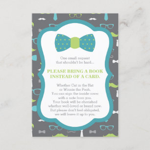 Bring A Book Card, Little Man, Baby Shower Enclosure Card