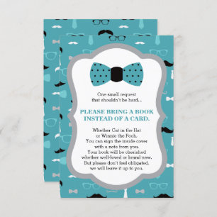 Bring A Book Card, Little Man, Baby Shower Invitation