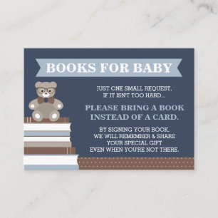 Bring A Book Card, Little Man, Teddy Bear Enclosure Card