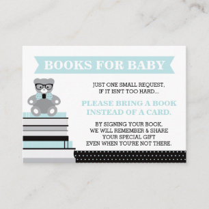 Bring A Book Card, Little Man, Teddy Bear Enclosure Card