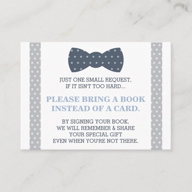 Bring A Book Card, Little Man, Teddy Bear Enclosure Card (Front)