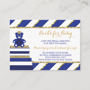 Bring A Book Card, Little Prince, Faux Glitter Enclosure Card