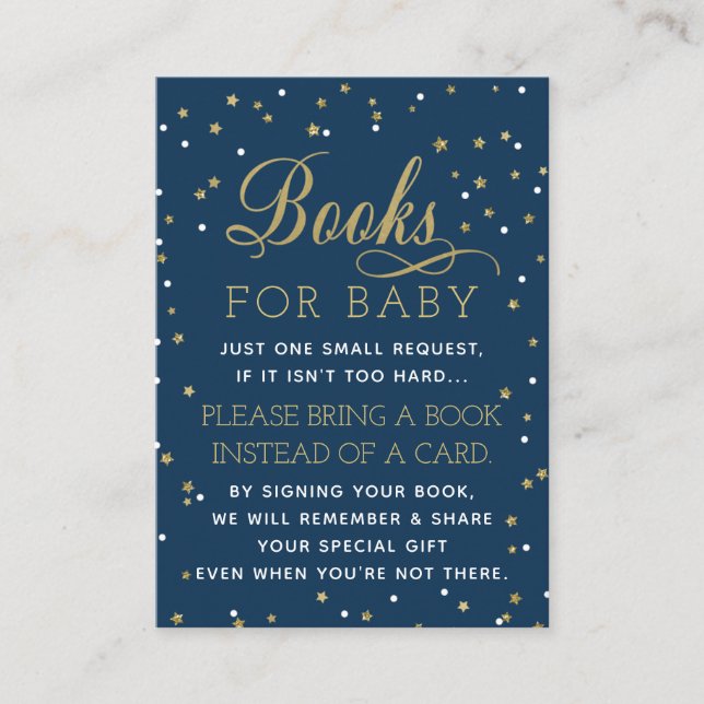 Bring A Book Card, Twinkle Star, Baby Shower Enclosure Card (Front)