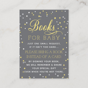 Bring A Book Card, Twinkle Star, Baby Shower Enclosure Card
