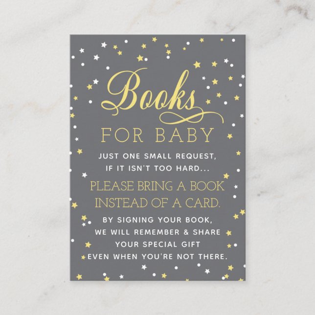 Bring A Book Card, Twinkle Star, Baby Shower Enclosure Card (Front)